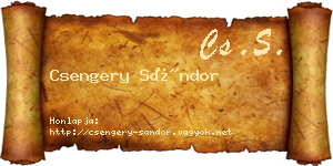 Csengery Sándor névjegykártya